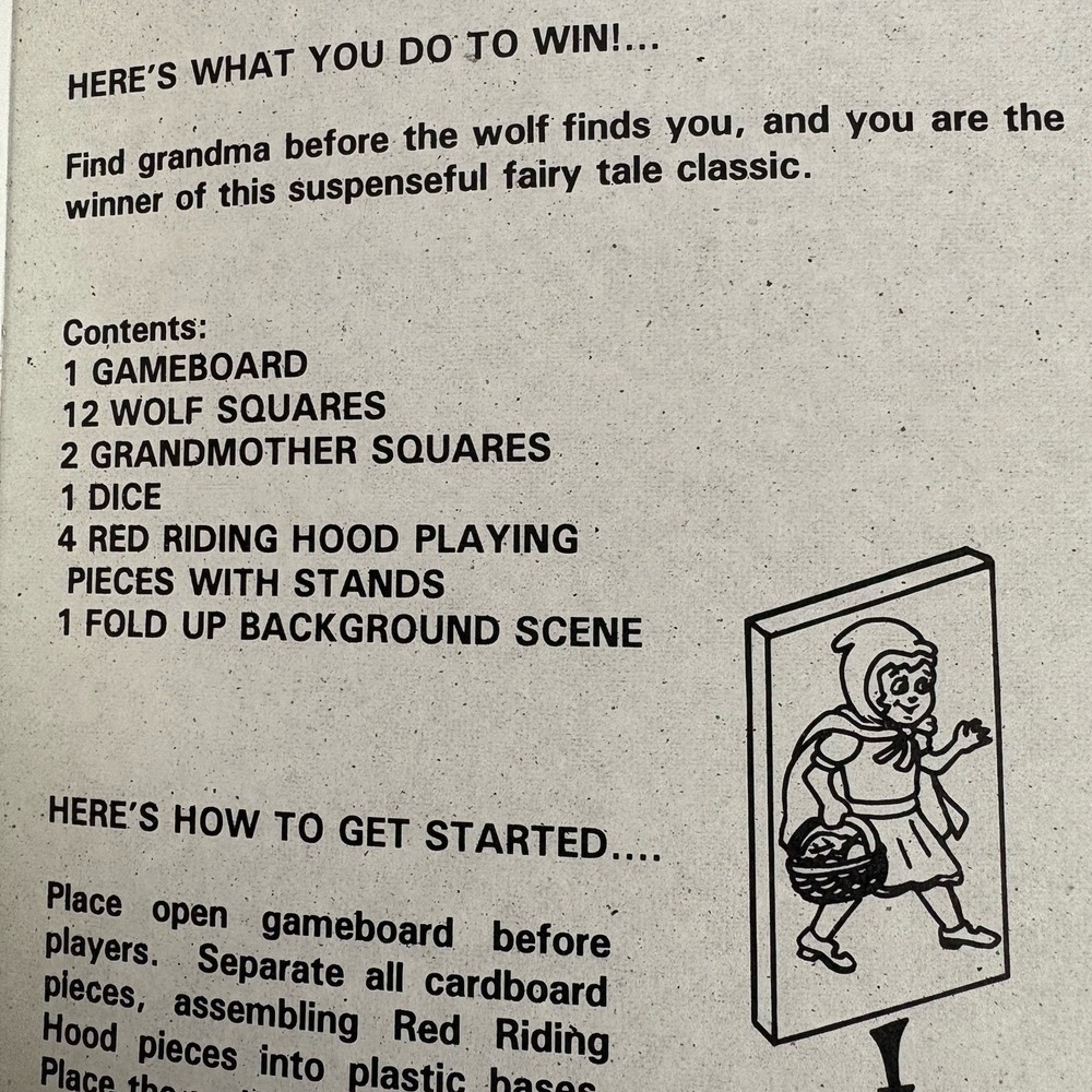 Vintage Little Red Riding Hood Board Game Complete Smethport Pop Up Boxed Toy - Picture 11 of 16